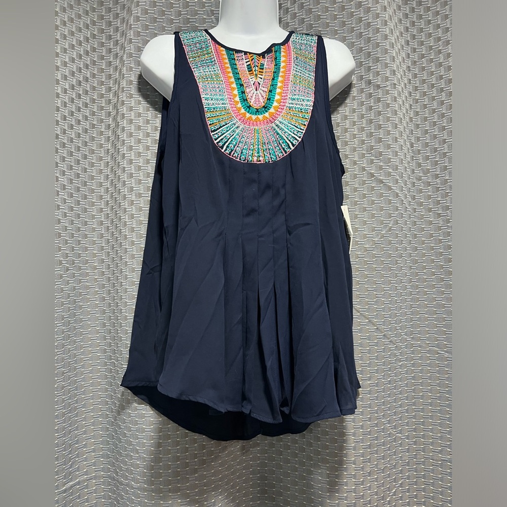 Sleeveless Embroidered Top